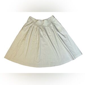 Peserico Women's Classic Pleated Light Tan Cotton Blend Midi Skirt Size 10‎